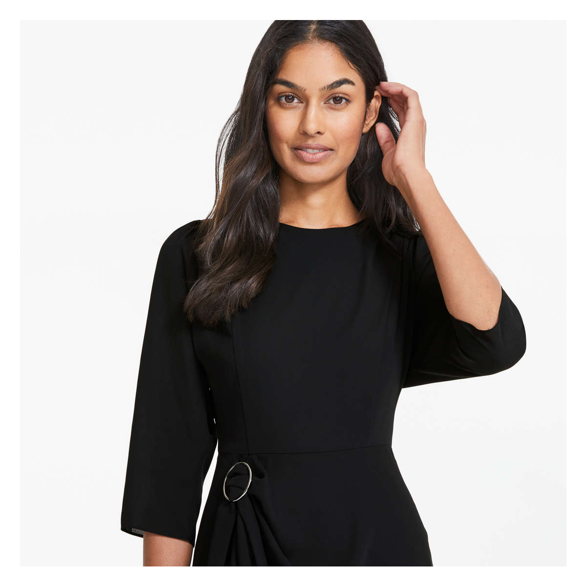 Satin Dress in JF Black from Joe Fresh